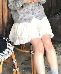 パンチングレースティアードミニスカート IVORY