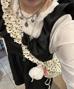 ドットシャーリングショルダーバッグ IVORY