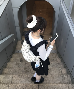 ドットシャーリングショルダーバッグ IVORY