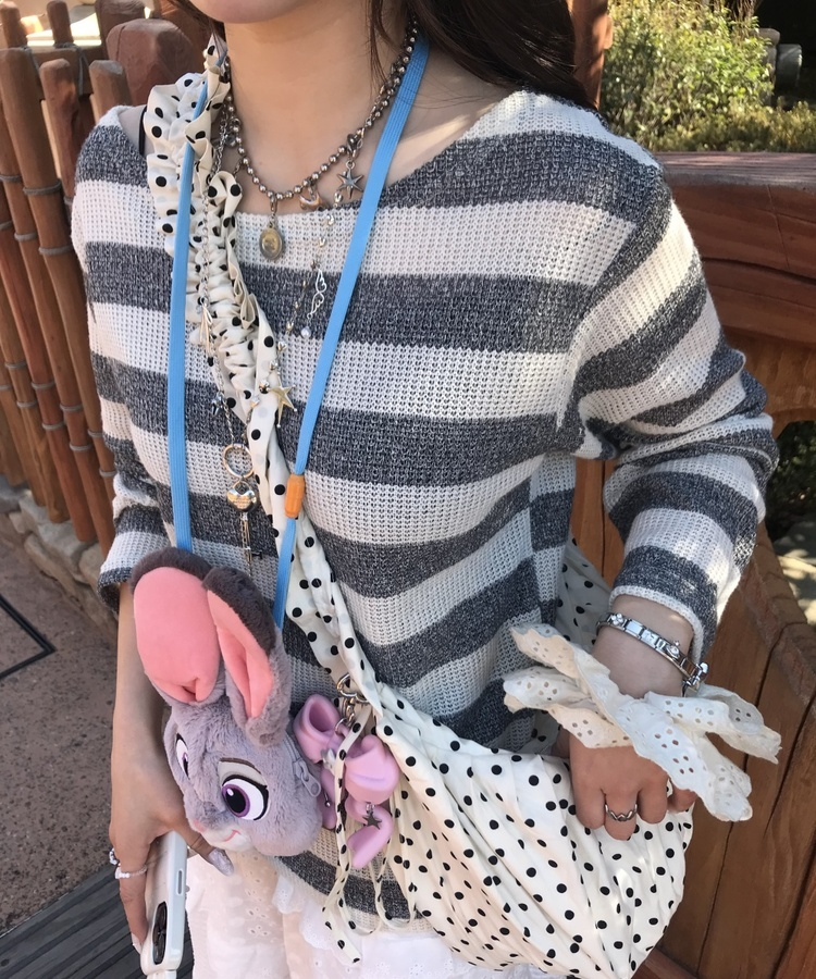 ドットシャーリングショルダーバッグ IVORY