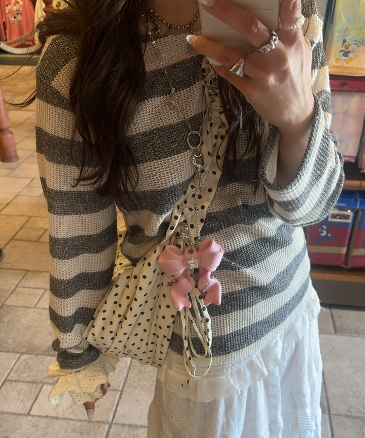 ドットシャーリングショルダーバッグ IVORY