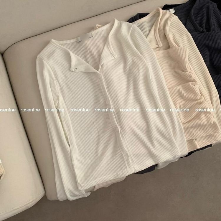 리리 레이어드 라운드넥 골지 긴팔 가디건 셔링 탑 세트 투피스 봄 봄옷 상의 벚꽃 수학여행