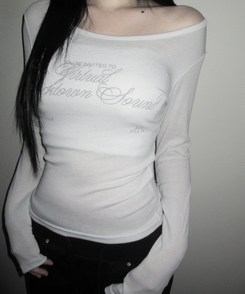 クロイレタリングスリム長袖Tシャツ WHITE