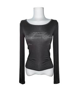 クロイレタリングスリム長袖Tシャツ