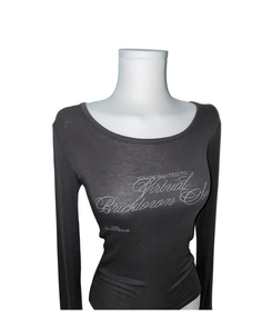 クロイレタリングスリム長袖Tシャツ