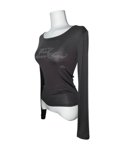 クロイレタリングスリム長袖Tシャツ