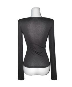 クロイレタリングスリム長袖Tシャツ