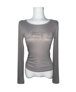 クロイレタリングスリム長袖Tシャツ