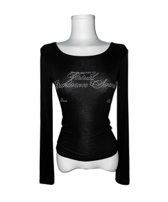 クロイレタリングスリム長袖Tシャツ