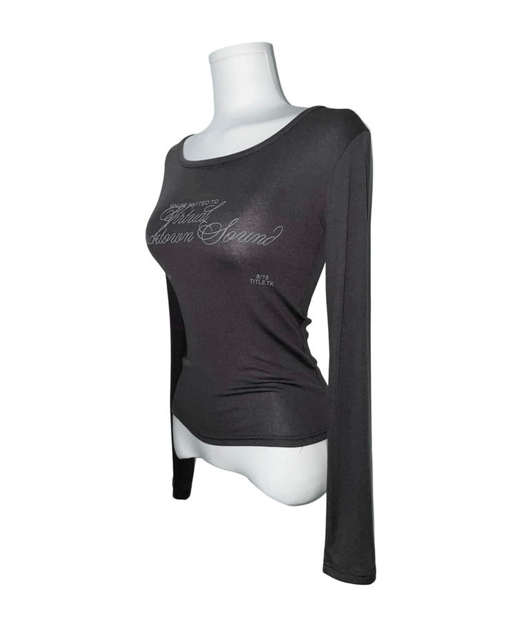 クロイレタリングスリム長袖Tシャツ