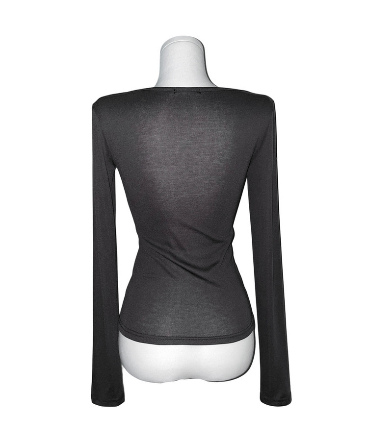 クロイレタリングスリム長袖Tシャツ