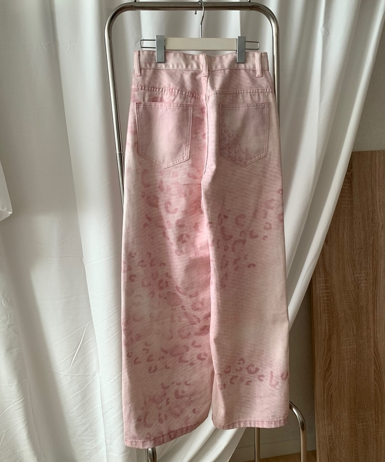 ピンクレオパードワイドパンツ