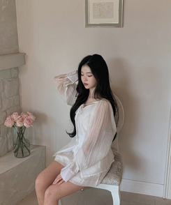 【SET】シアリングリボンブラウス ショートパンツ IVORY