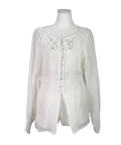 【SET】シアリングリボンブラウス ショートパンツ