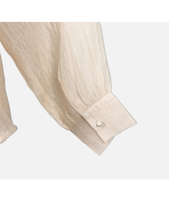 【SET】シアリングリボンブラウス ショートパンツ