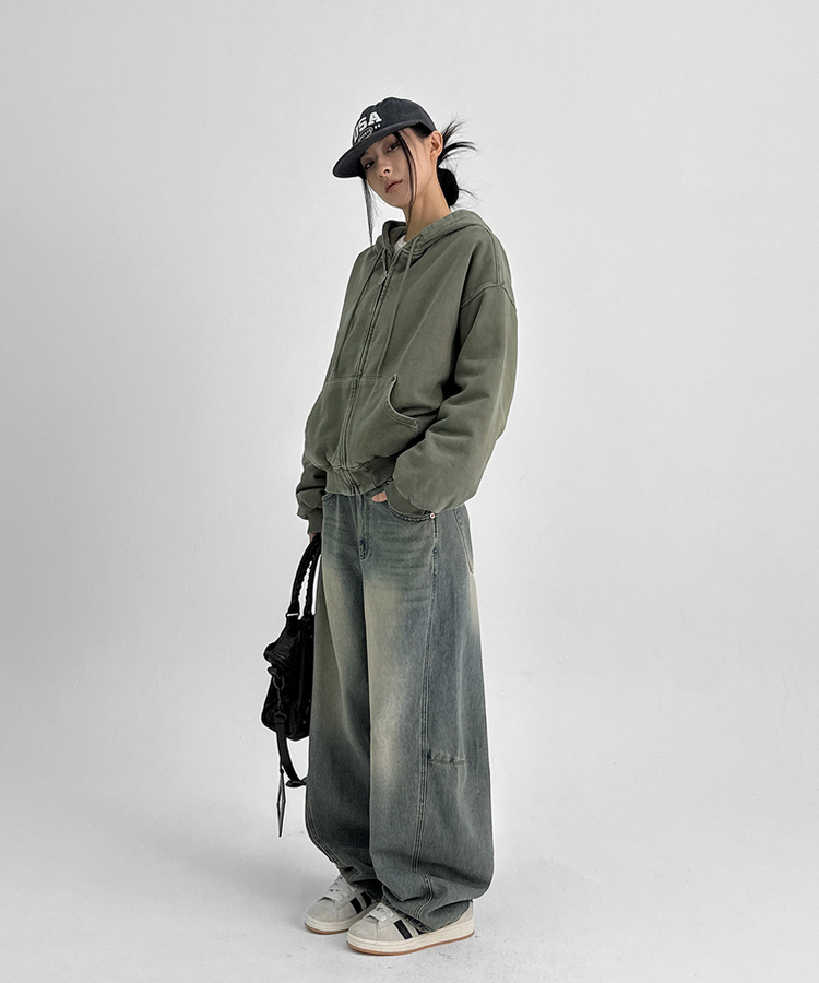 スリットバルーンワイドデニムパンツ(5color) BLUE