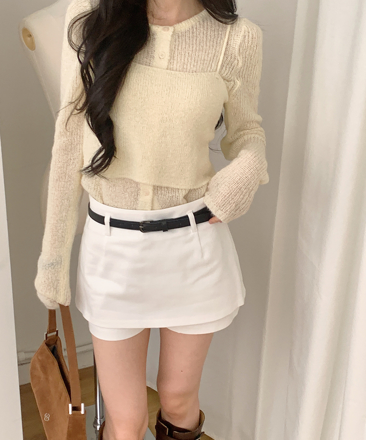 【SET】アイコントレンドカーディガンセット  LEMON