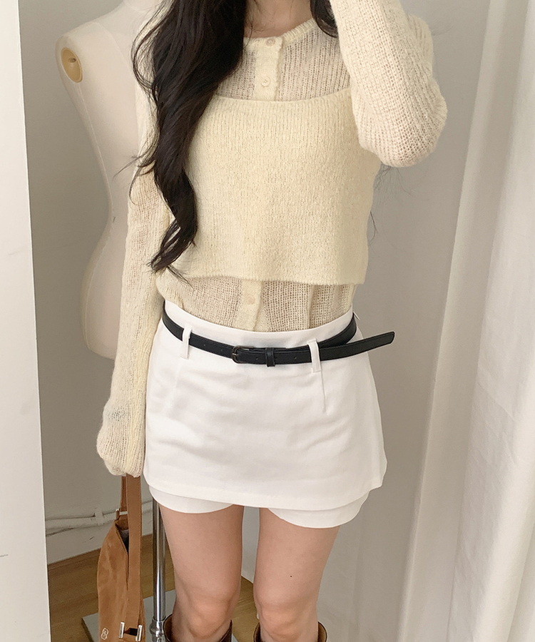 【SET】アイコントレンドカーディガンセット  LEMON