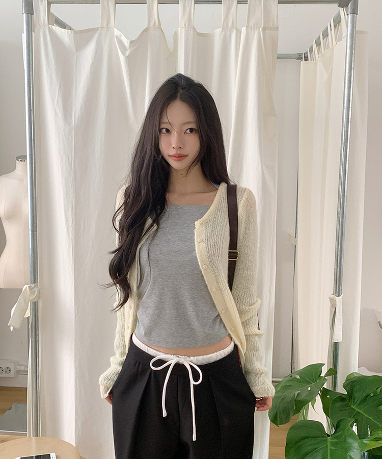 【SET】アイコントレンドカーディガンセット  LEMON