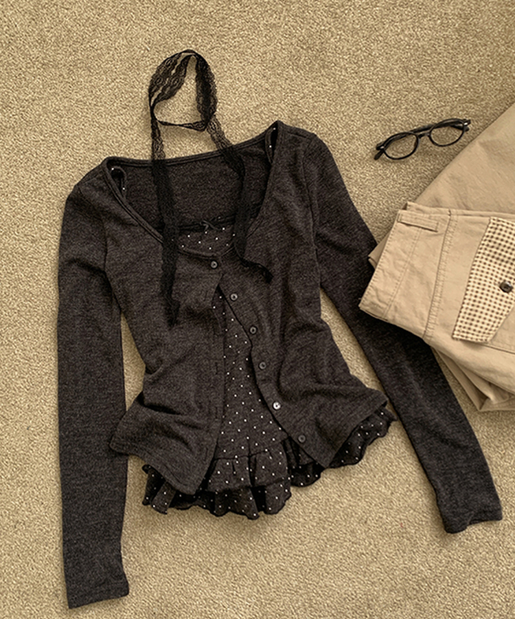 【SET】ドットキャミソール カーディガン