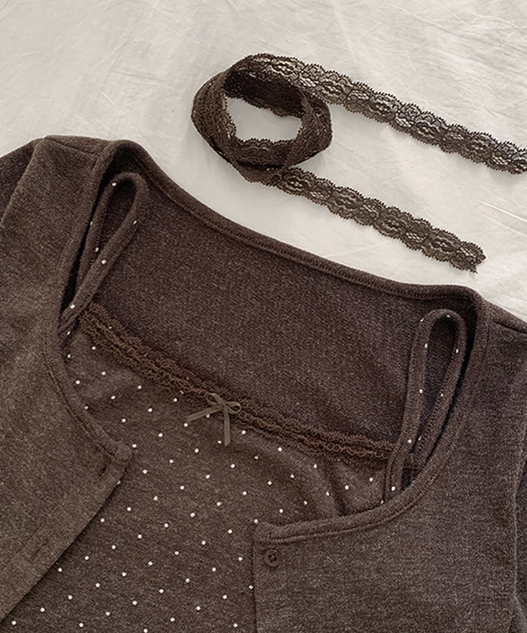 【SET】ドットキャミソール カーディガン