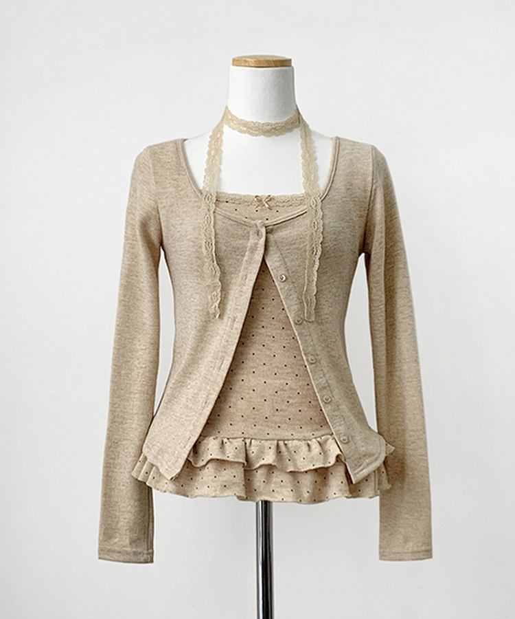 【SET】ドットキャミソール カーディガン