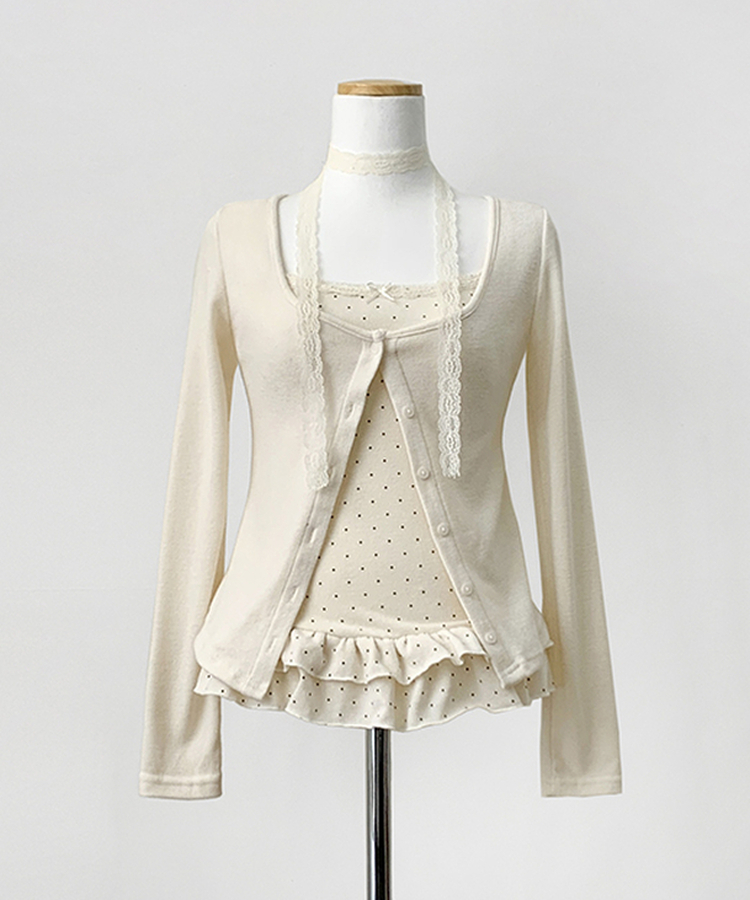 【SET】ドットキャミソール カーディガン