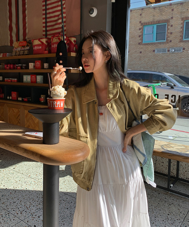 コットンウォッシュジャンパー BEIGE