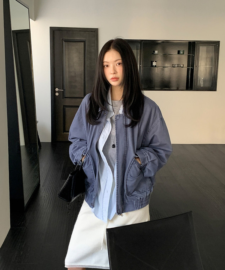 コットンウォッシュジャンパー BLUE