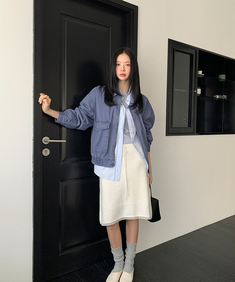 コットンウォッシュジャンパー BLUE