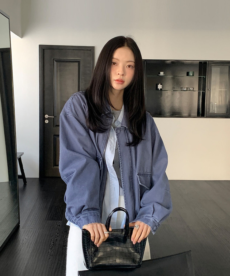 コットンウォッシュジャンパー BLUE