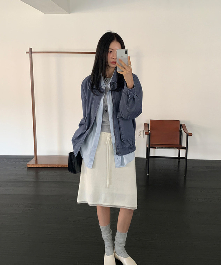 コットンウォッシュジャンパー BLUE