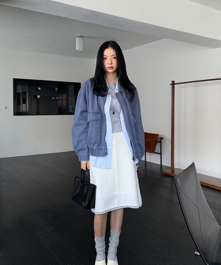 コットンウォッシュジャンパー BLUE