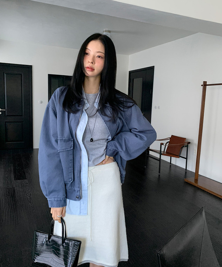 コットンウォッシュジャンパー BLUE