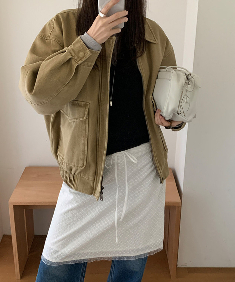 コットンウォッシュジャンパー BEIGE