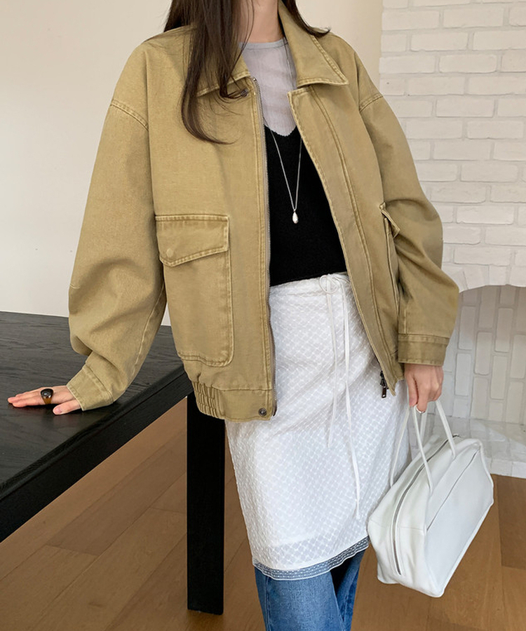 コットンウォッシュジャンパー BEIGE