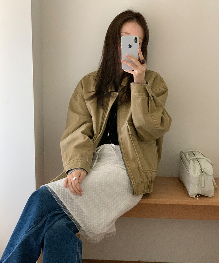 コットンウォッシュジャンパー BEIGE