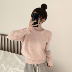 ラウンドウールデイリーニット(5color) PINK