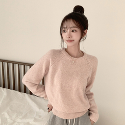 ラウンドウールデイリーニット(5color) PINK