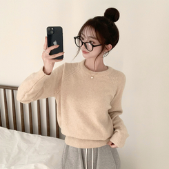 ラウンドウールデイリーニット(5color) BEIGE