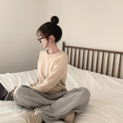 ラウンドウールデイリーニット(5color) BEIGE