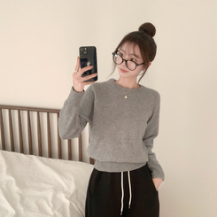 ラウンドウールデイリーニット(5color) GREY