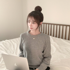 ラウンドウールデイリーニット(5color) GREY