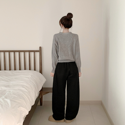 ラウンドウールデイリーニット(5color) GREY