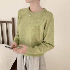 ラウンドウールデイリーニット(5color) OLIVE