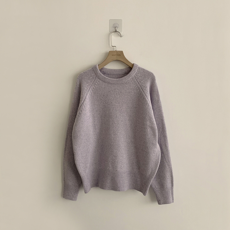 포근 오버핏 겨울 라운드 울 데일리 루즈핏 긴팔 니트 허리잘록 긴팔티