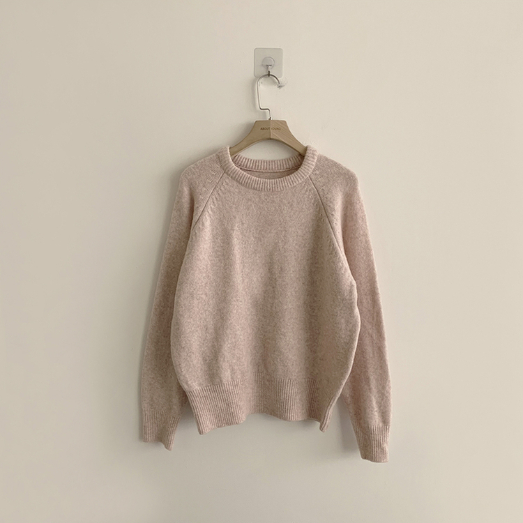 포근 오버핏 겨울 라운드 울 데일리 루즈핏 긴팔 니트 허리잘록 긴팔티