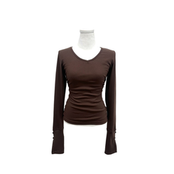 ボタン袖スリムデイリー長袖Tシャツ(7color)