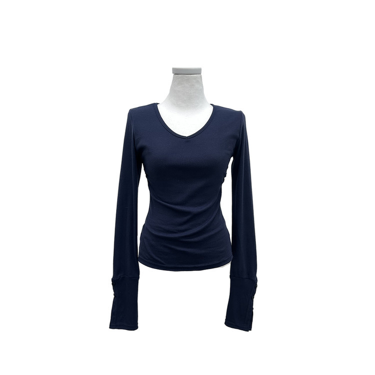 ボタン袖スリムデイリー長袖Tシャツ(7color)