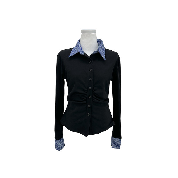 チェックシャツレイヤードカーディガン